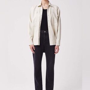 Agolde Utility Vegan Leather Relaxed Shirt Powder Large $350